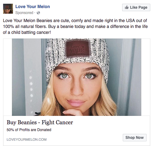 Facebook Ad - Photo Example - Love Your Melon.png